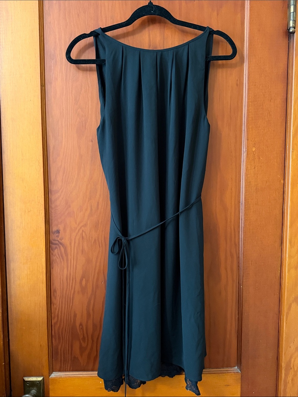 Loft Classic Black Sleeveless Midi Dress with Side Tie